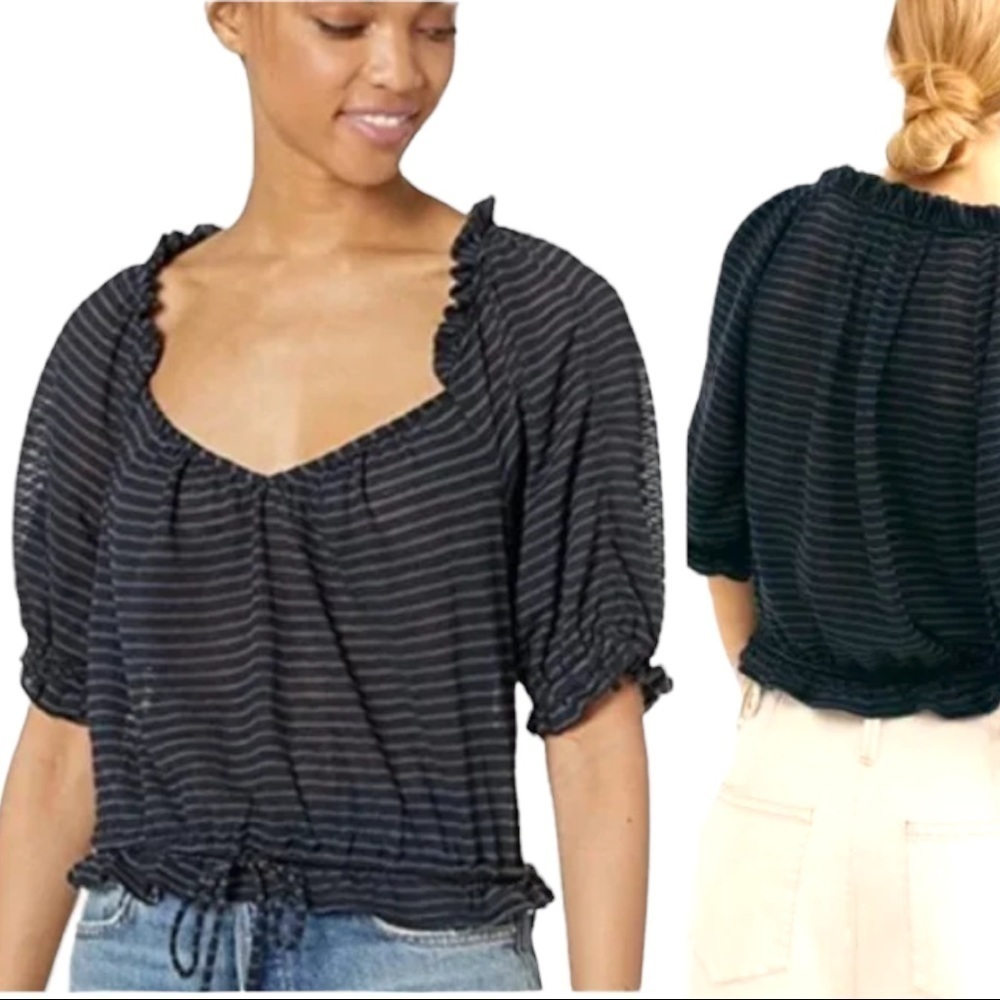 Free People Dorothy Blouse Striped L